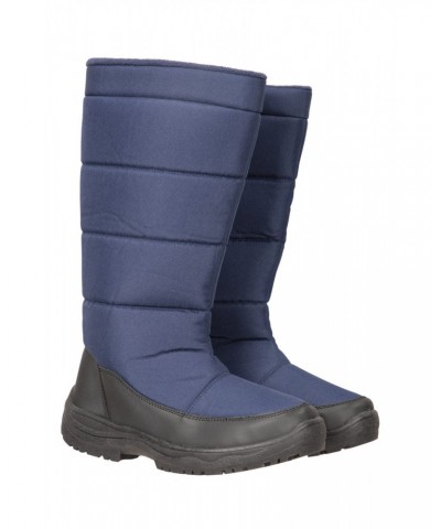 Icey Womens Long Snow Boots Navy $17.48 Footwear