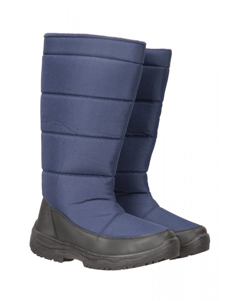 Icey Womens Long Snow Boots Navy $17.48 Footwear