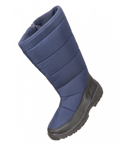 Icey Womens Long Snow Boots Navy $17.48 Footwear