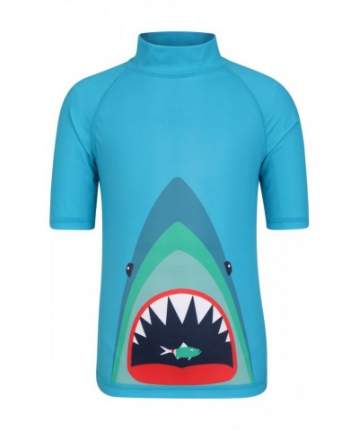 Printed Kids Rash Guard and Shorts Green $14.24 Tops