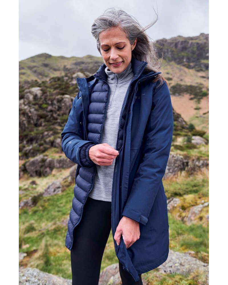 Alaskan Womens Long 3 in 1 Jacket Navy $62.90 Jackets