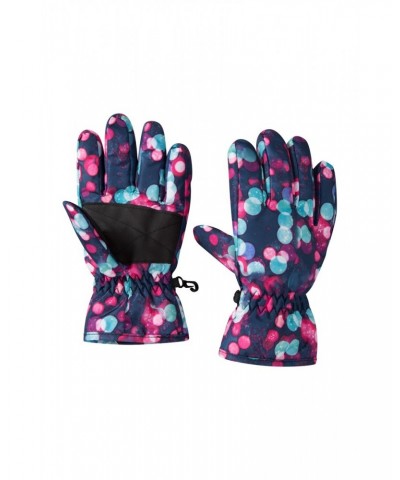 Printed Kids Ski Gloves Dark Blue $11.79 Accessories