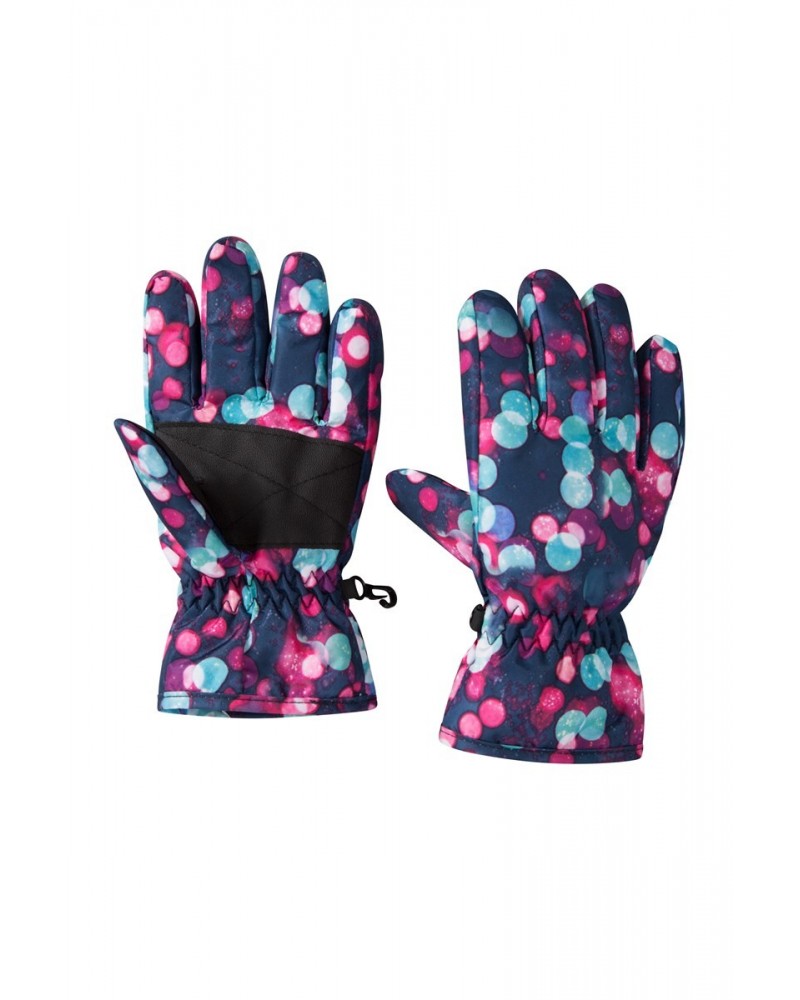 Printed Kids Ski Gloves Dark Blue $11.79 Accessories