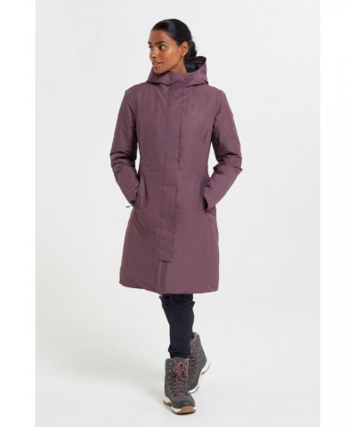 Polar Hybrid Womens Long Down Jacket Berry $68.60 Jackets