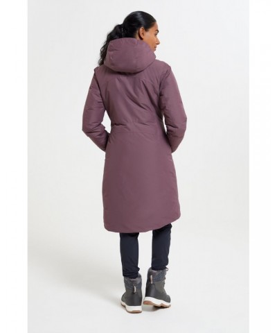 Polar Hybrid Womens Long Down Jacket Berry $68.60 Jackets