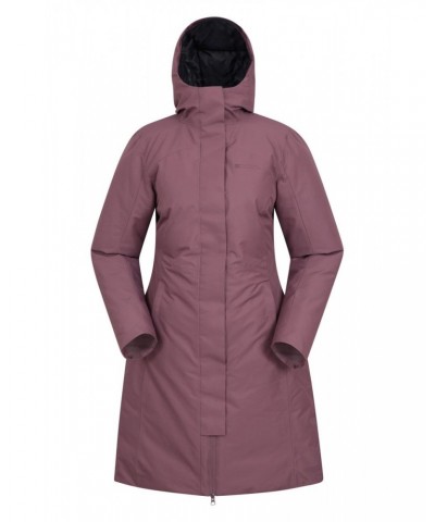 Polar Hybrid Womens Long Down Jacket Berry $68.60 Jackets