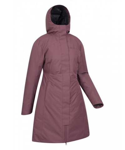 Polar Hybrid Womens Long Down Jacket Berry $68.60 Jackets