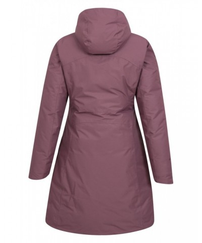 Polar Hybrid Womens Long Down Jacket Berry $68.60 Jackets