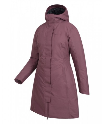 Polar Hybrid Womens Long Down Jacket Berry $68.60 Jackets