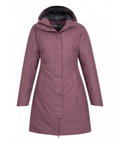 Polar Hybrid Womens Long Down Jacket Berry $68.60 Jackets