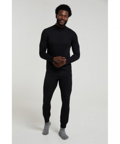 Talus Mens Long Sleeved Zip Neck Top Black $12.18 Thermals