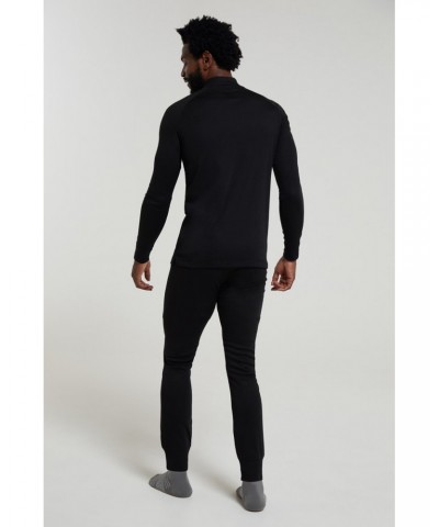 Talus Mens Long Sleeved Zip Neck Top Black $12.18 Thermals