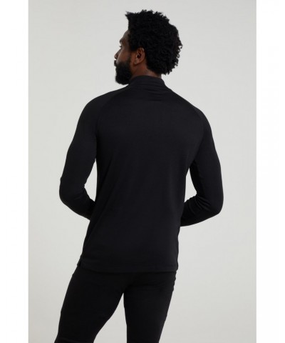 Talus Mens Long Sleeved Zip Neck Top Black $12.18 Thermals