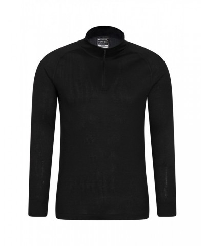 Talus Mens Long Sleeved Zip Neck Top Black $12.18 Thermals