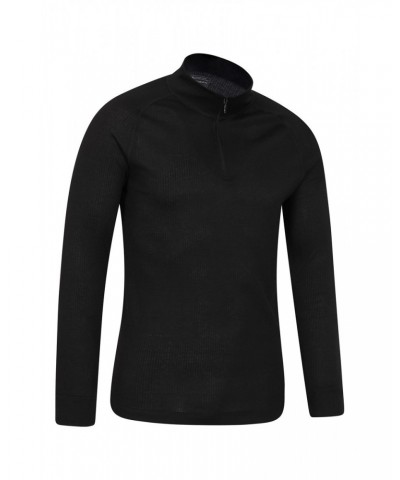 Talus Mens Long Sleeved Zip Neck Top Black $12.18 Thermals