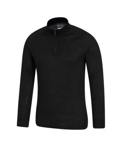 Talus Mens Long Sleeved Zip Neck Top Black $12.18 Thermals