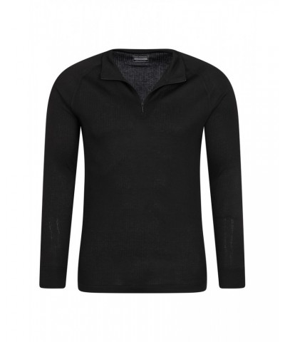 Talus Mens Long Sleeved Zip Neck Top Black $12.18 Thermals