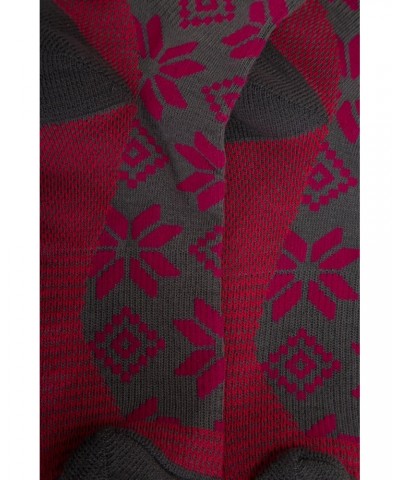 Isocool Womens Patterned Knee Length Ski Socks Pink $11.79 Accessories