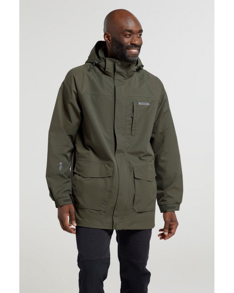 Glacier II Mens Long Waterproof Jacket Khaki $46.79 Jackets