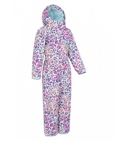 Cloud Printed Kids All in One Waterproof Snowsuit Leopard $33.14 Ski