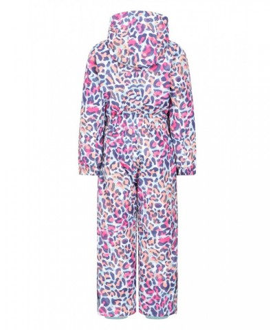 Cloud Printed Kids All in One Waterproof Snowsuit Leopard $33.14 Ski