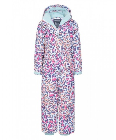 Cloud Printed Kids All in One Waterproof Snowsuit Leopard $33.14 Ski