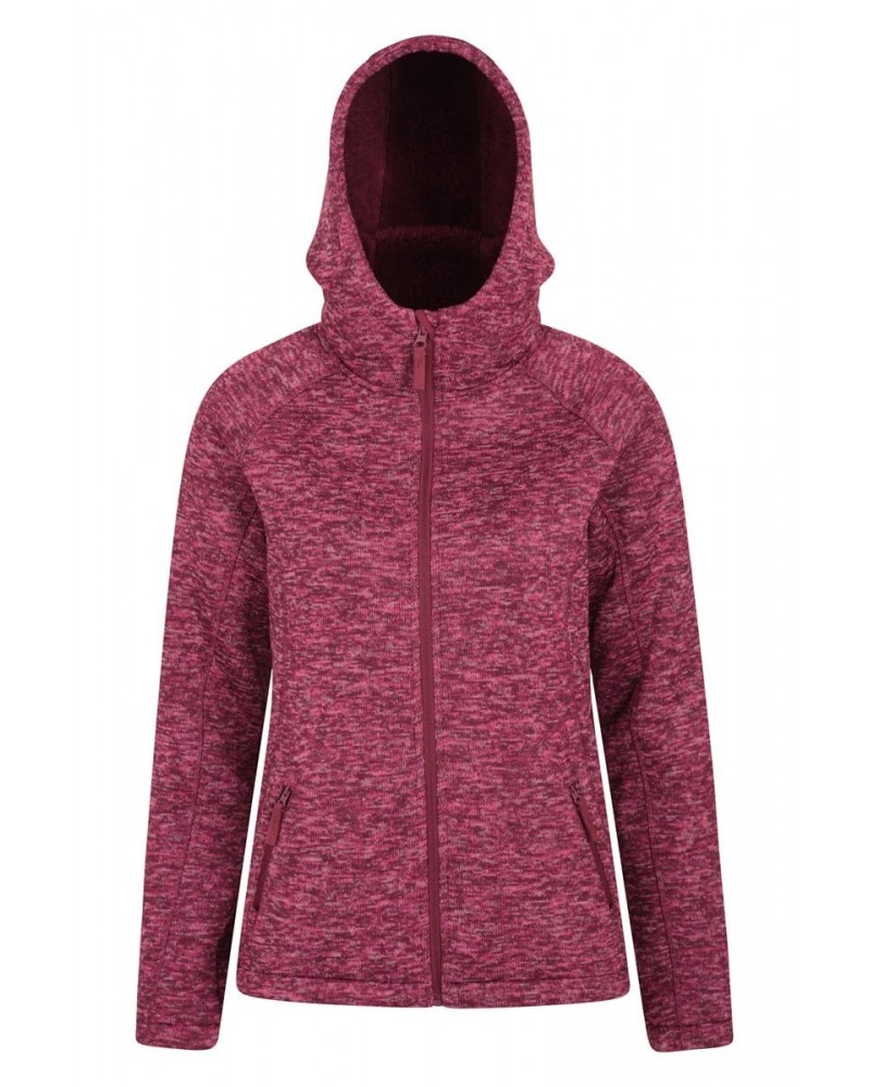 Nevis Womens Fur Lined Hoodie Berry $29.69 Fleece