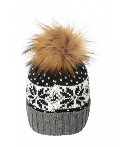 Thinsulate Fairisle Womens Pom Pom Beanie Black $13.74 Accessories