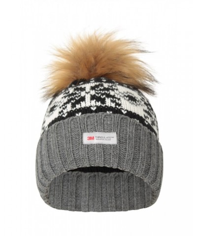 Thinsulate Fairisle Womens Pom Pom Beanie Black $13.74 Accessories