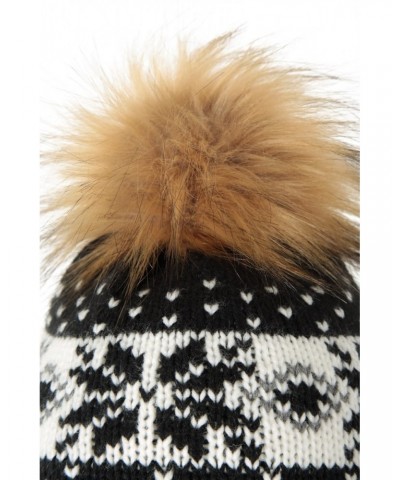 Thinsulate Fairisle Womens Pom Pom Beanie Black $13.74 Accessories