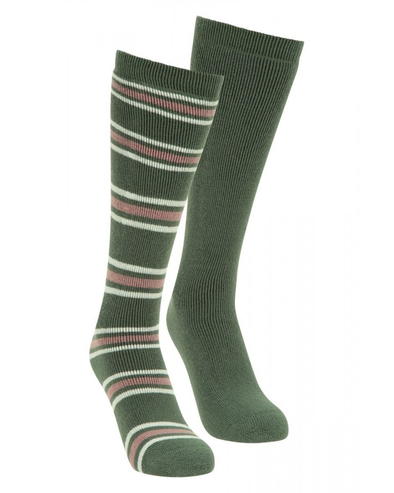 Striped Ski Tube Socks Multipack Khaki $10.00 Accessories