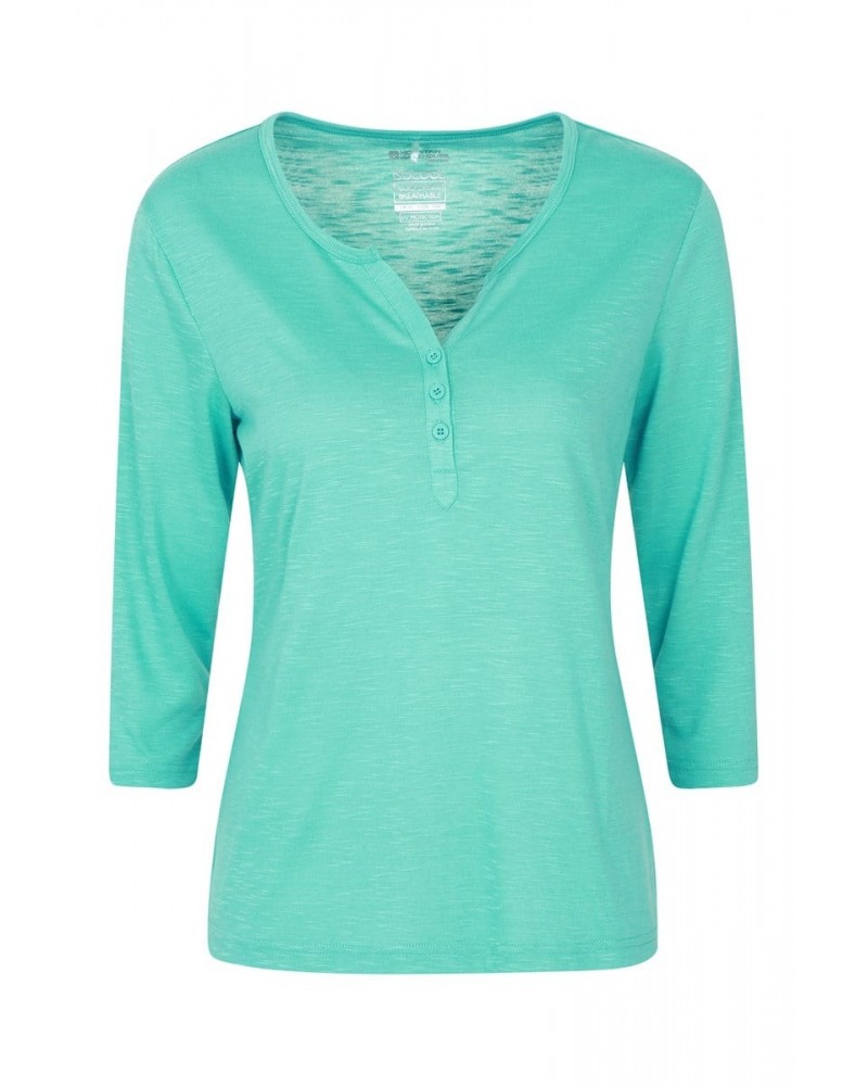 Paphos Womens Quick-Dry UV Button Top Mint $16.17 Tops