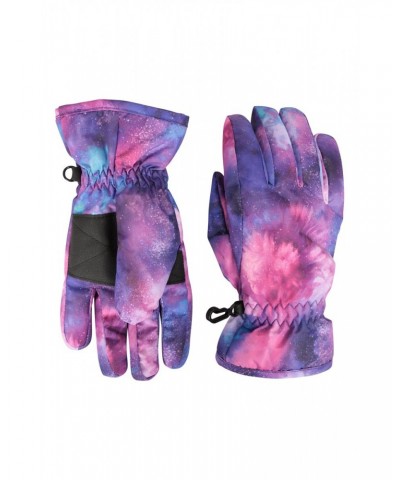 Printed Kids Ski Gloves Dark Purple $10.59 Accessories