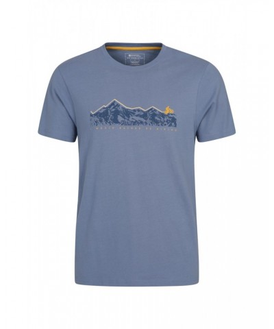 Bike Organic Cotton Mens T-Shirt Pale Blue $14.84 Tops