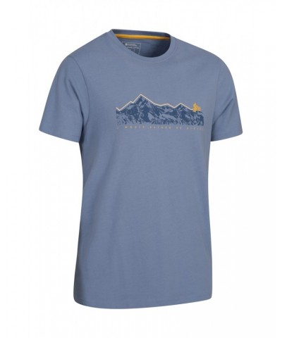 Bike Organic Cotton Mens T-Shirt Pale Blue $14.84 Tops