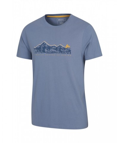 Bike Organic Cotton Mens T-Shirt Pale Blue $14.84 Tops