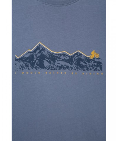 Bike Organic Cotton Mens T-Shirt Pale Blue $14.84 Tops