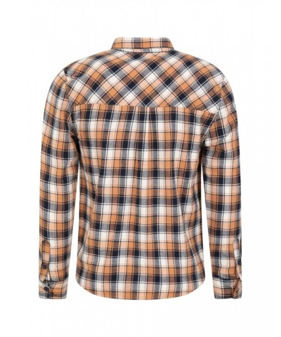 Trace Mens Flannel Long Sleeve Shirt Mustard $13.20 Tops