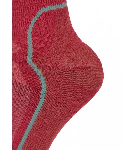 Merino Hiker Womens Quarter Length Socks Red $11.39 Accessories