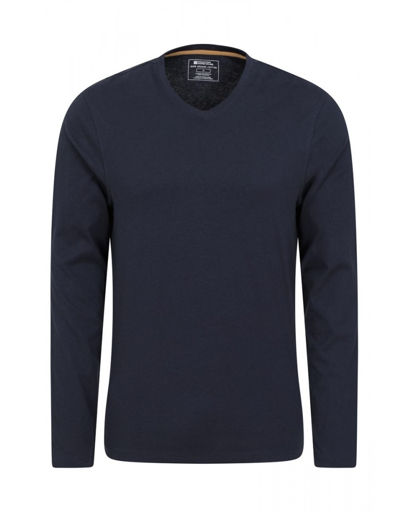 Eden Mens Organic V-Neck T-Shirt Navy $13.99 Tops