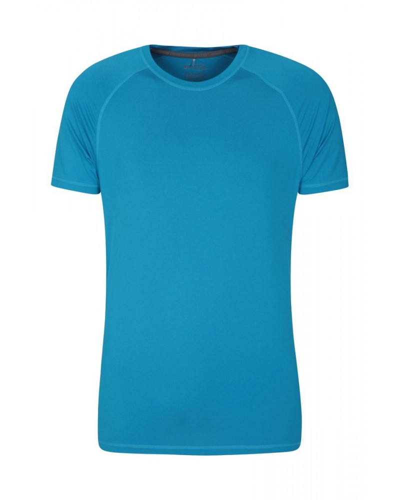Agra Mens Melange T-Shirt Bright Blue $14.03 Active