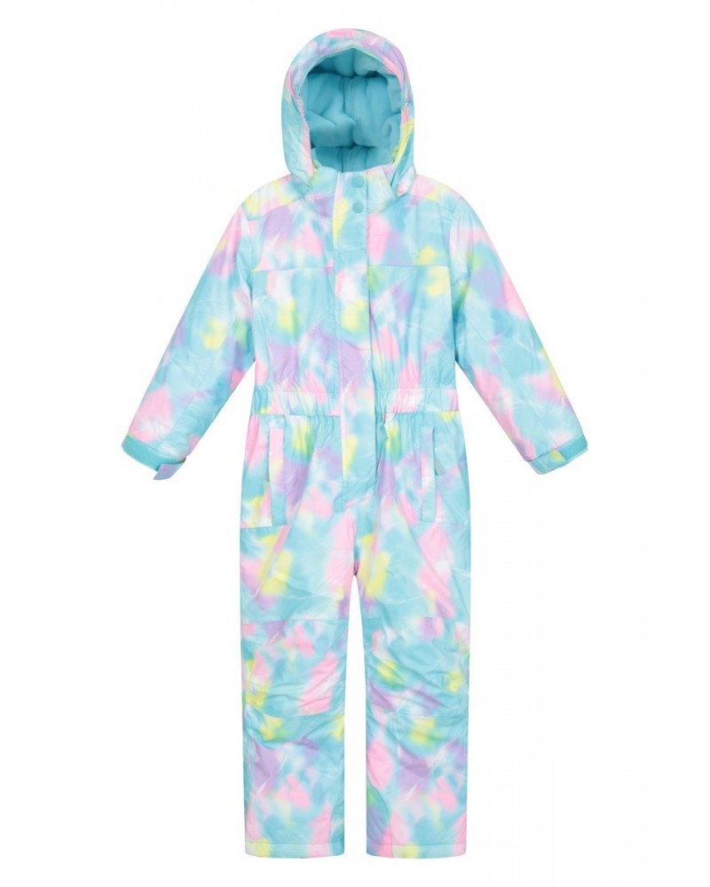 Cloud Printed Kids Waterproof All in One Snowsuit Pale Blue $34.19 Jackets