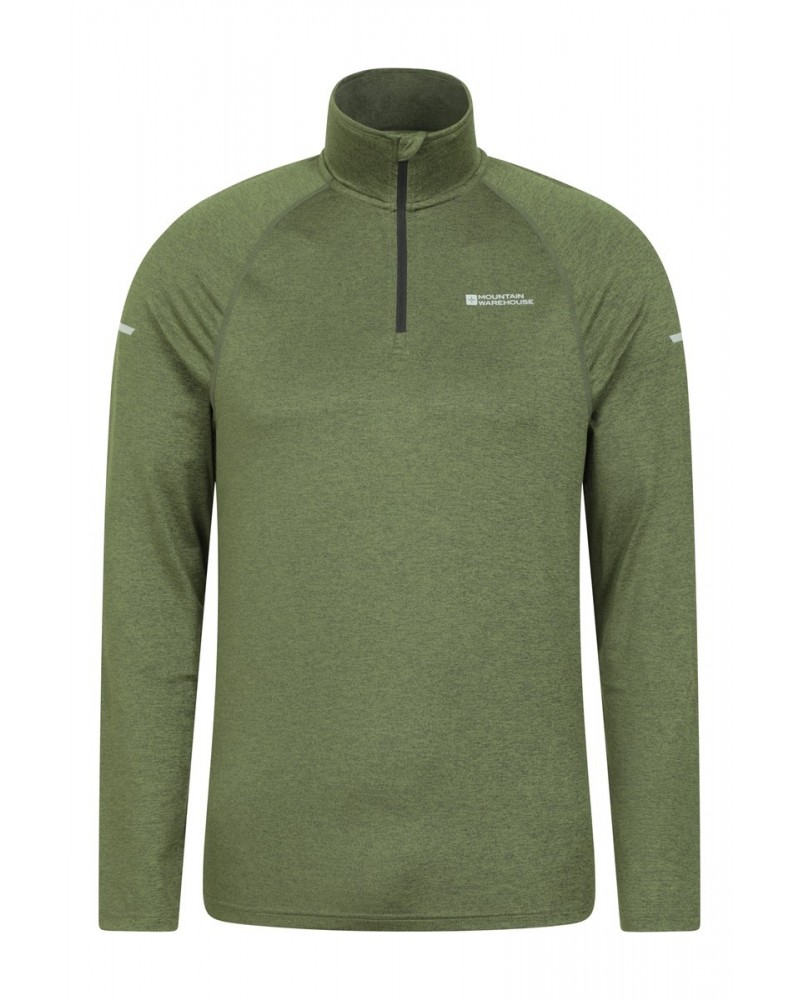 Echo Melange Recycled Mens Half-Zip Midlayer Green $18.80 Tops