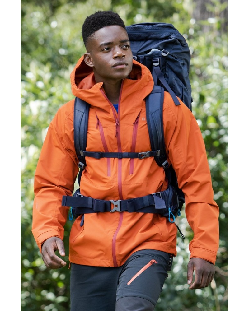 Stride Extreme Stretch Panel Mens Waterproof Jacket Burnt Orange $28.70 Jackets