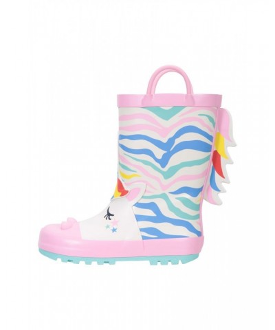 Glitter Unicorn Toddler Rain Boots Light Blue $13.74 Footwear