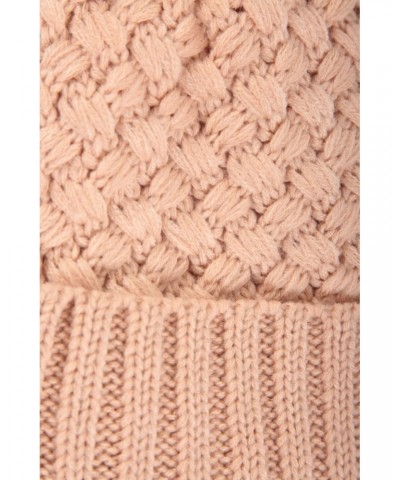 Lisbon Sherpa Lined Womens Thermal Pom-Pom Beanie Pale Pink $13.20 Accessories