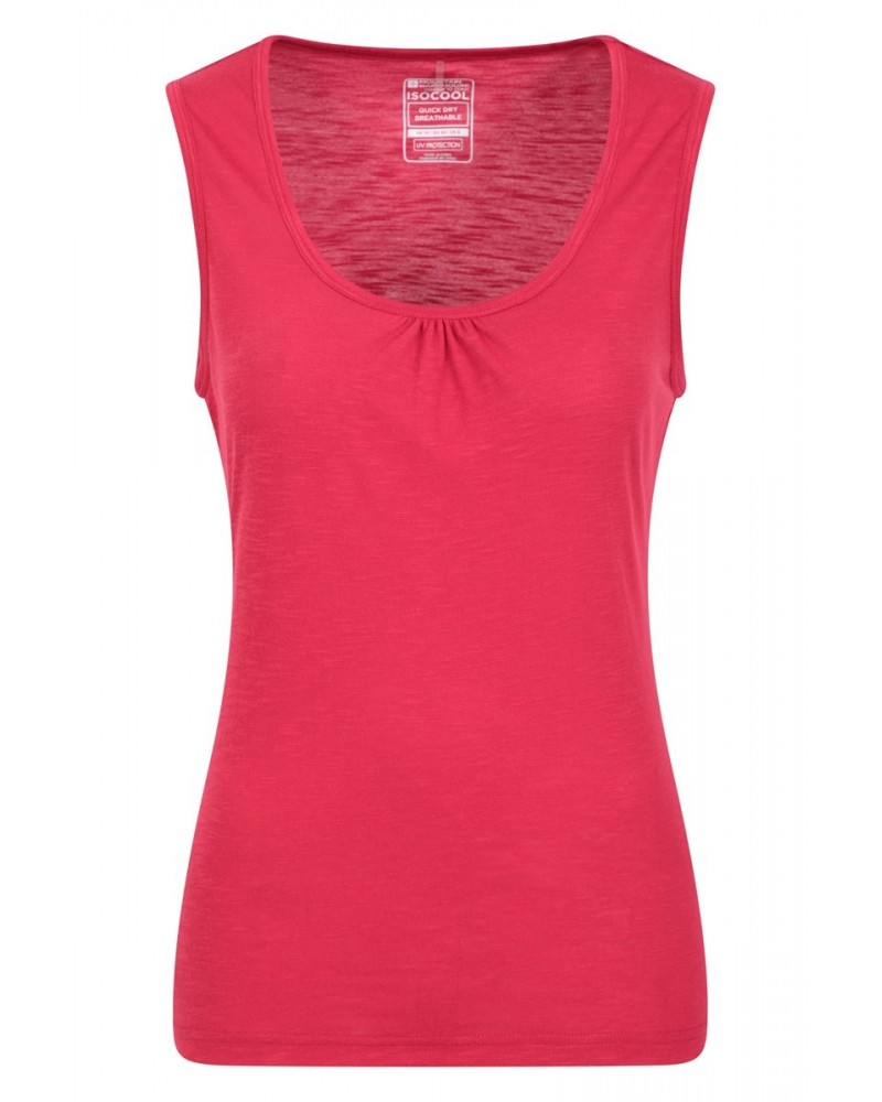 Agra Quick-Dry Slub Womens Tank Top Red $10.79 Tops