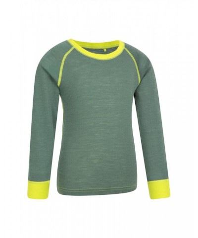 Merino II Kids Round Neck Base Layer Top Khaki $19.46 Base Layers