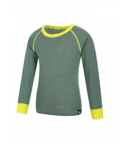 Merino II Kids Round Neck Base Layer Top Khaki $19.46 Base Layers