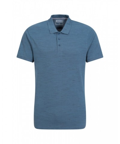 Dawnay Pique Slub Textured Mens Polo Shirt Blue $13.74 Tops